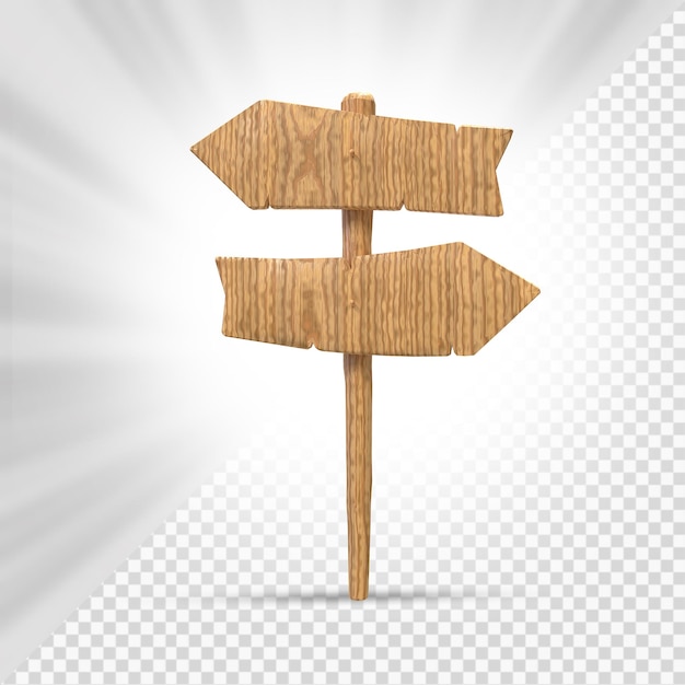 Wooden signs 3d render