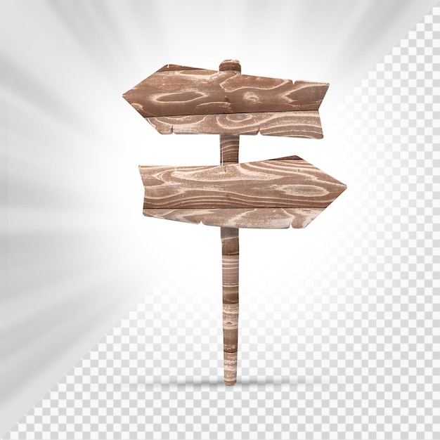 PSD segni di legno 3d render