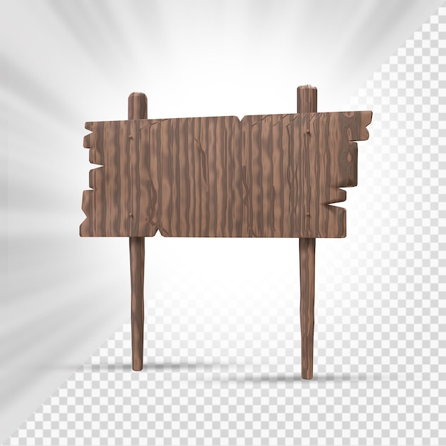 PSD segni di legno 3d render