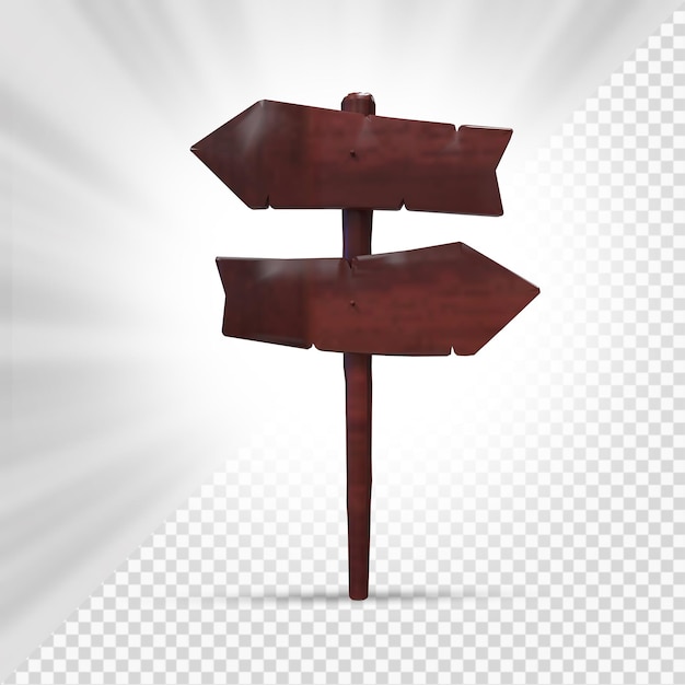 Wooden signs 3d render