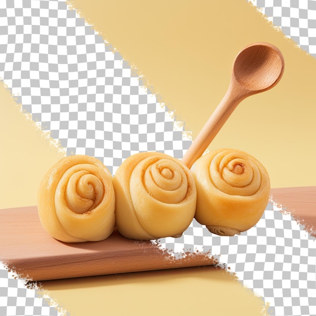 PSD wooden spoon rolls with butter