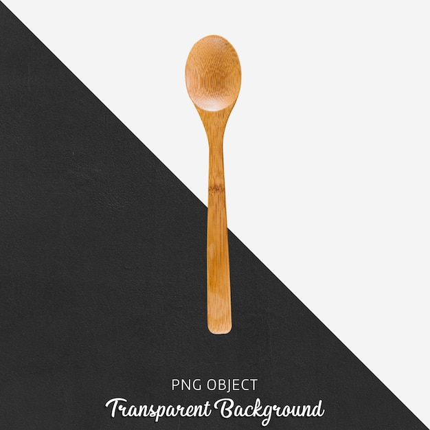 Wooden spoon on transparent background