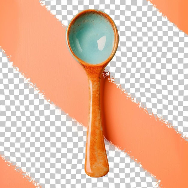 PSD a wooden spoon with a blue liquid in it