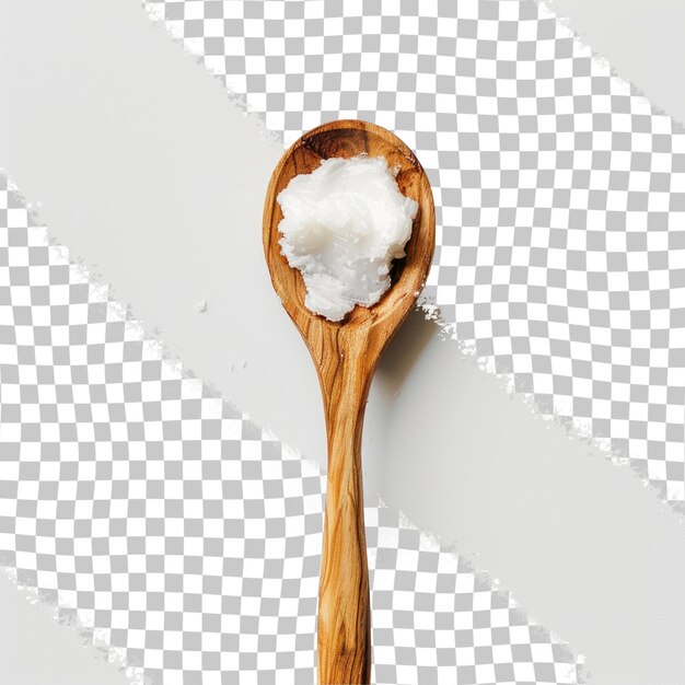 PSD a wooden spoon with sugar in it and a spoon with a white background