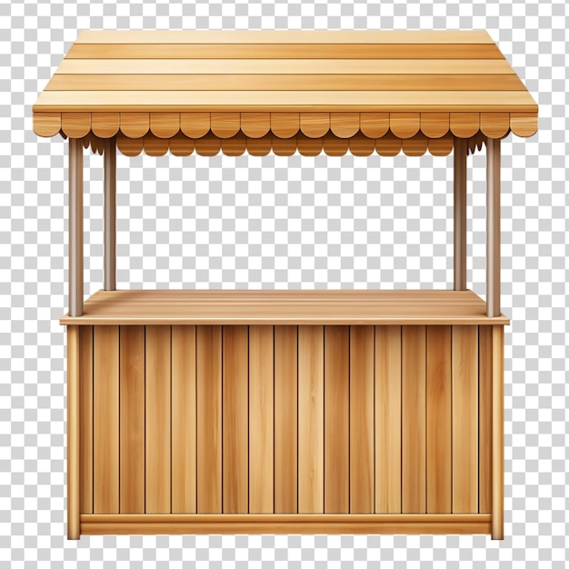 PSD wooden stall isolated on transparent background