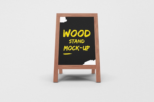 wooden stand mockup template design psd