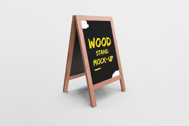 Wooden Stand Mockup Template Design PSD