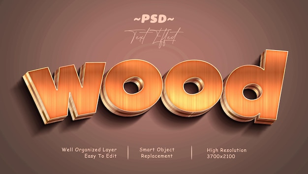 PSD wooden style psd editable text effect