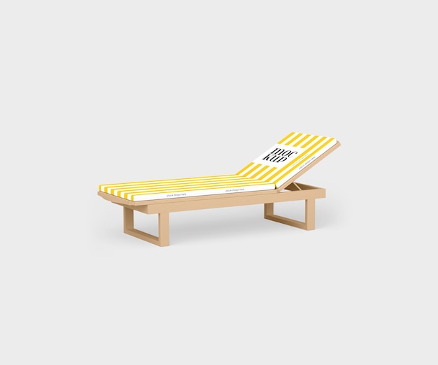 PSD wooden sun lounger mockup psd template