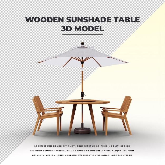 Wooden sunshade table