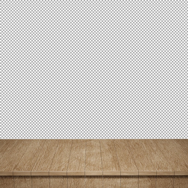 wooden table foreground wood table top front view 3d render isolated