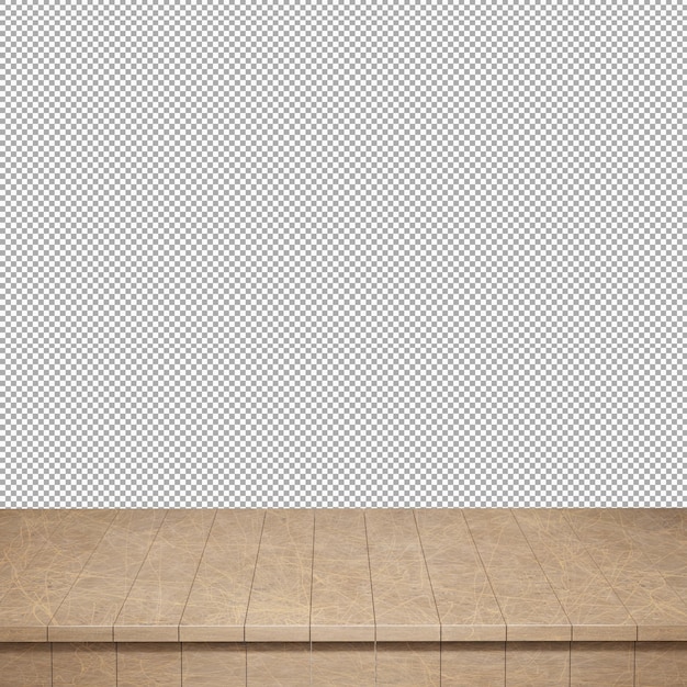 wooden table foreground wood table top front view 3d render isolated
