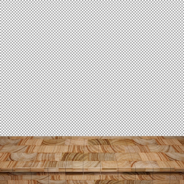 wooden table foreground wood table top front view 3d render isolated