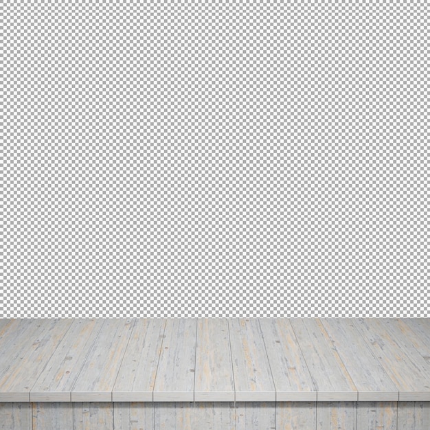 Wooden table foreground wood table top front view 3d render isolated