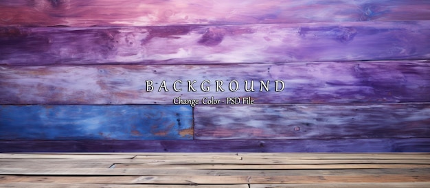 PSD 紫色の木製の背景に木製のテーブルトップで,あなたの製品のためのスペース