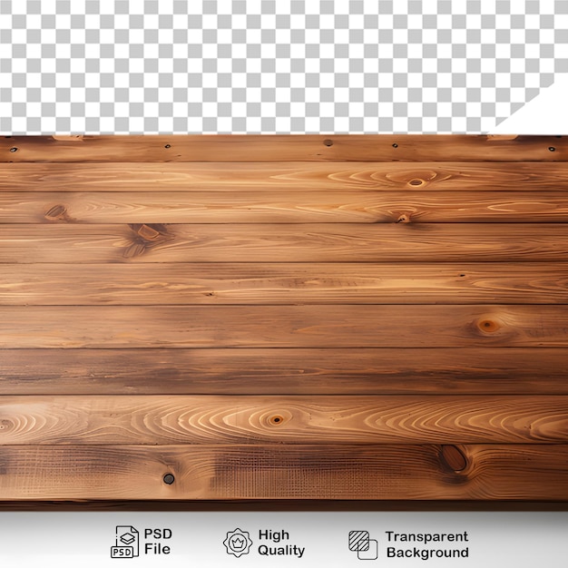 PSD wooden table on transparent background