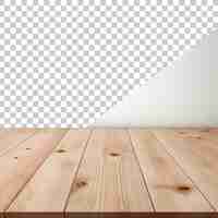 PSD wooden table on transparent background