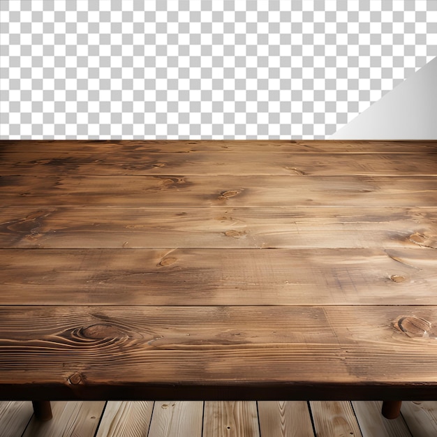 Wooden table on transparent background