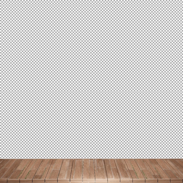PSD wooden table wood table top front view 3d render isolated