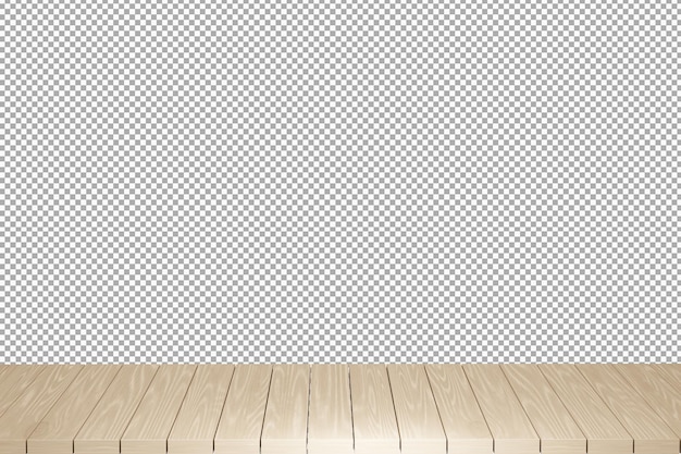 Wooden table wood table top front view 3d render isolated