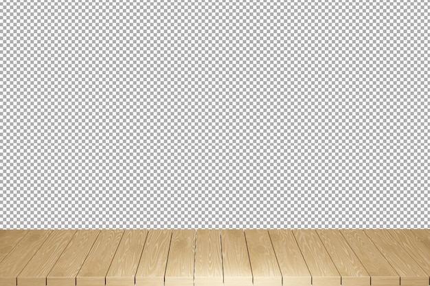 PSD wooden table wood table top front view 3d render isolated