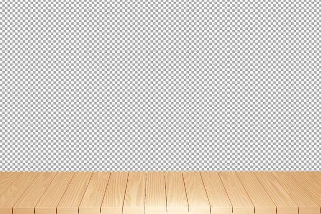 PSD wooden table wood table top front view 3d render isolated