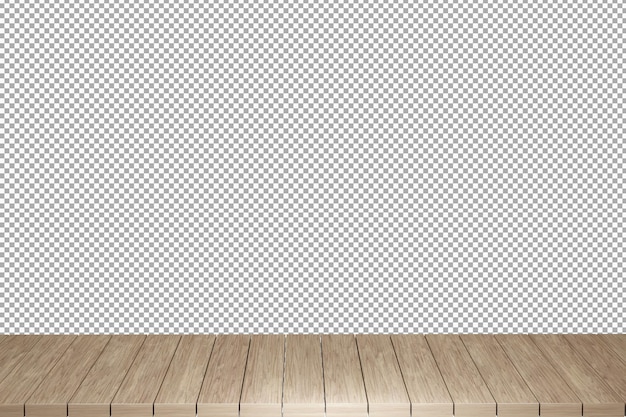 Wooden table wood table top front view 3d render isolated