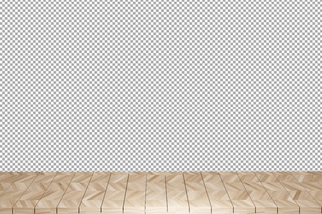 Wooden table wood table top front view 3d render isolated