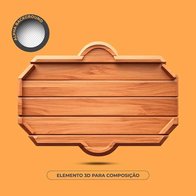 wooden text background 3d element for composition