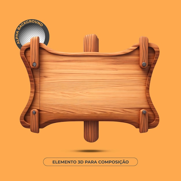 wooden text background 3d element for composition