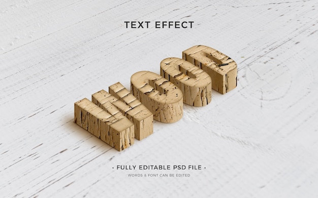 Wooden text effect