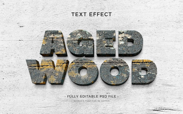 PSD wooden text effect