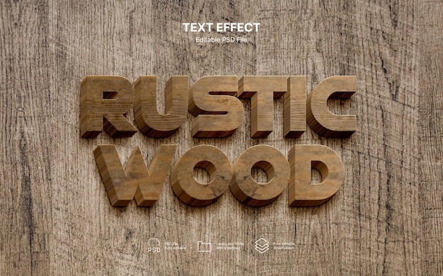 PSD wooden text effect