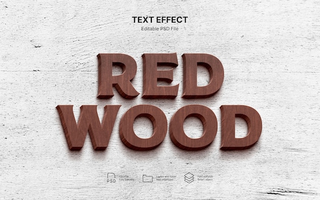 PSD Эффект деревянного текста