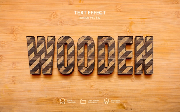 PSD wooden   text effect