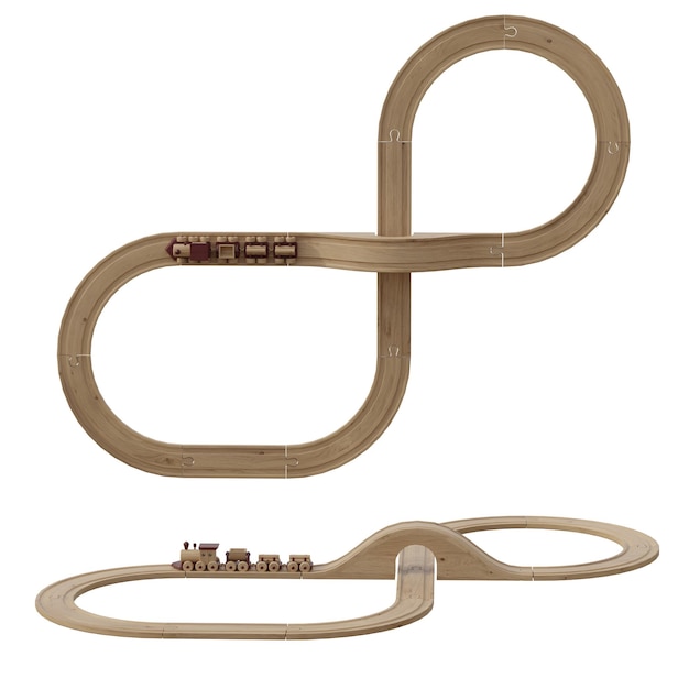 wooden train track set