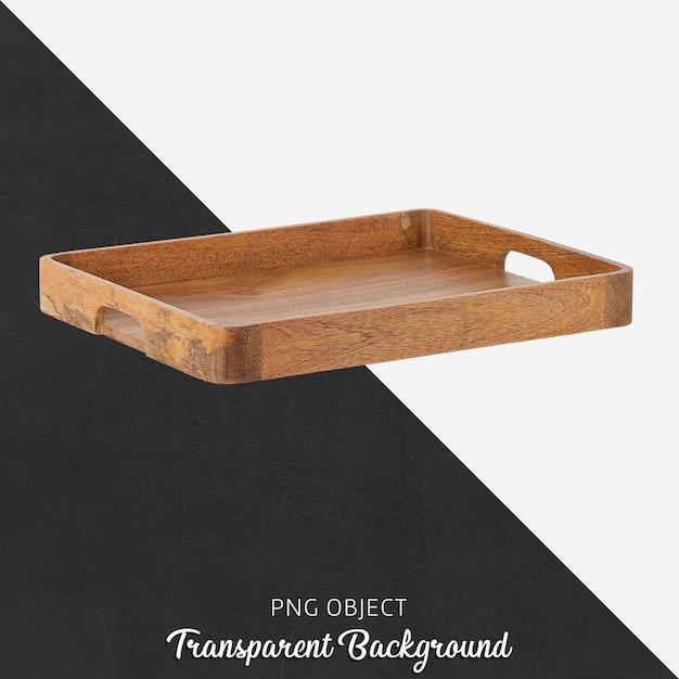 PSD wooden tray on transparent