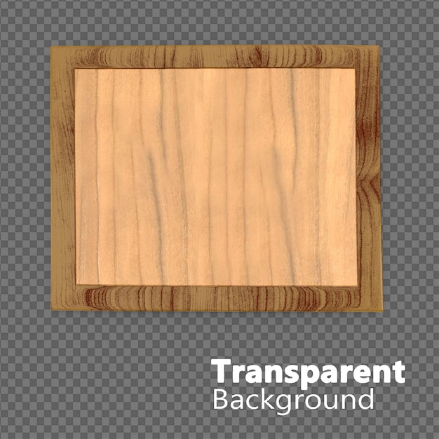 PSD a wooden tray with transparent background for a photo.