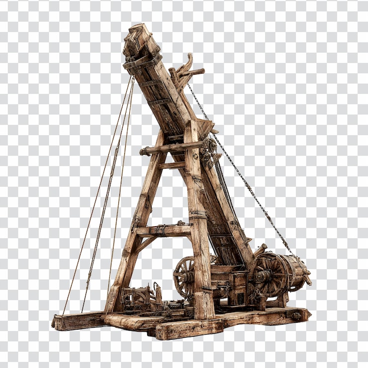 PSD wooden trebuchet siege weapon medieval warfare