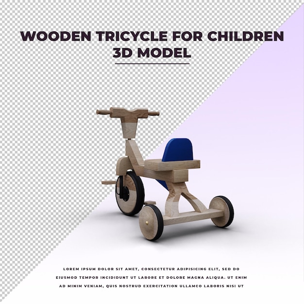 PSD wooden tricycle for children