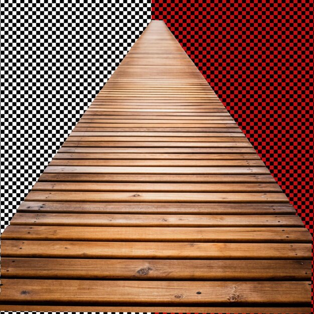 PSD wooden walkway on transparent background