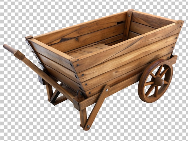 PSD wooden wheel cart