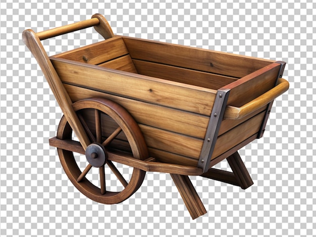 PSD wooden wheel cart