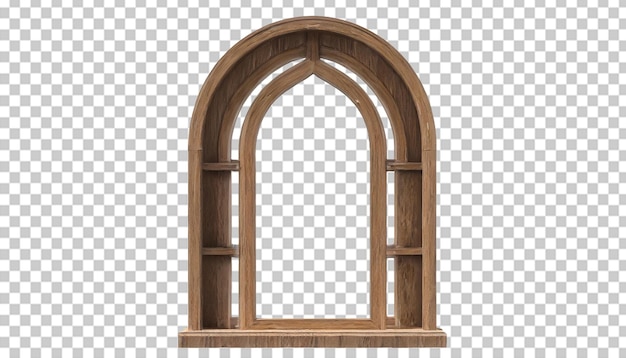 Wooden window isolated on transparent background