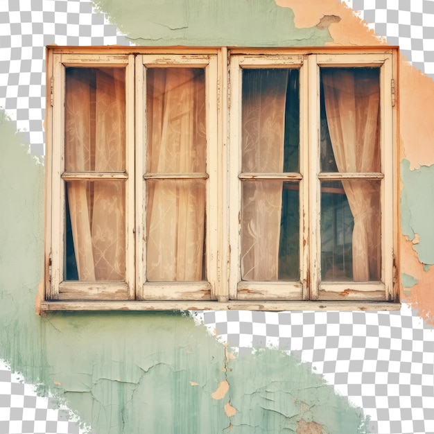 PSD wooden windows with paint that has peeled