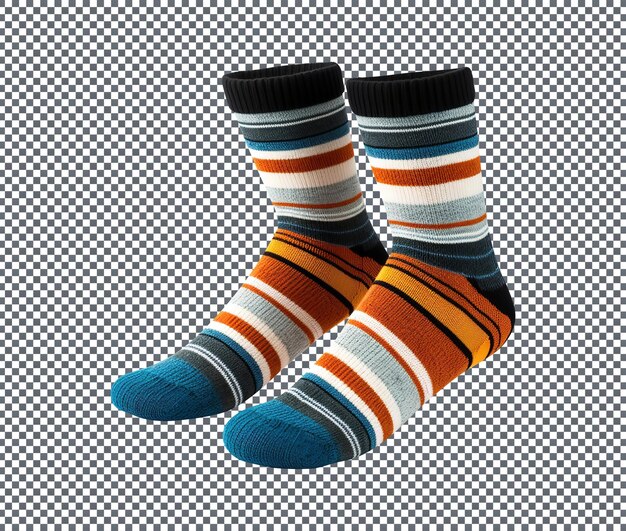 PSD Дизайнерские носки wool blend strip, изолированные на прозрачном фоне