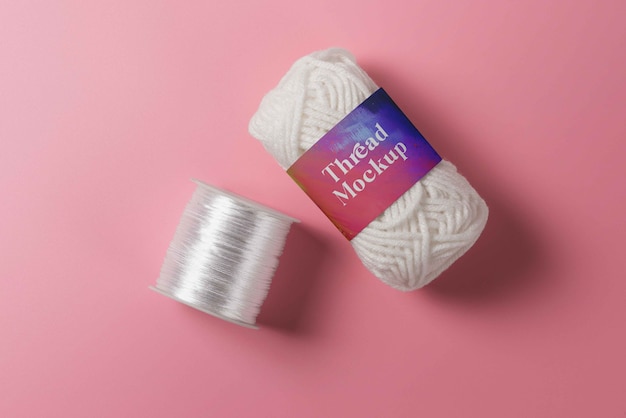 PSD wool of thread packaging mockup