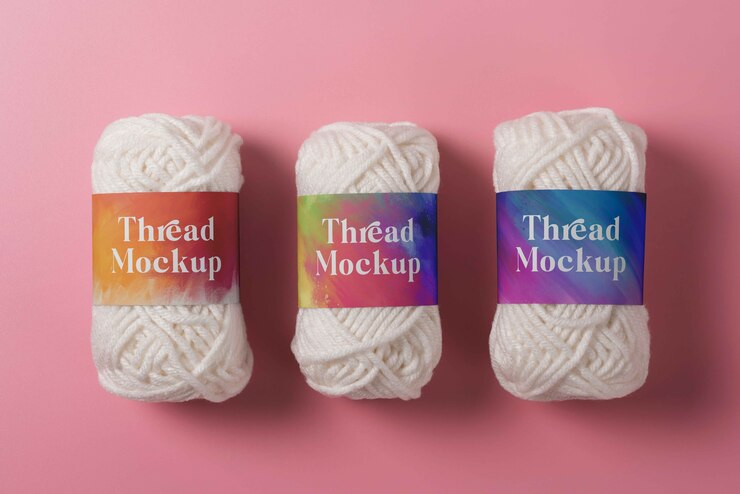 PSD wool of thread packaging mockup