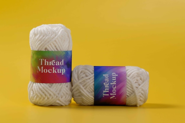 Wool of thread packaging mockup