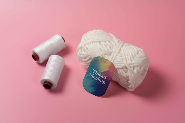 PSD wool of thread packaging mockup